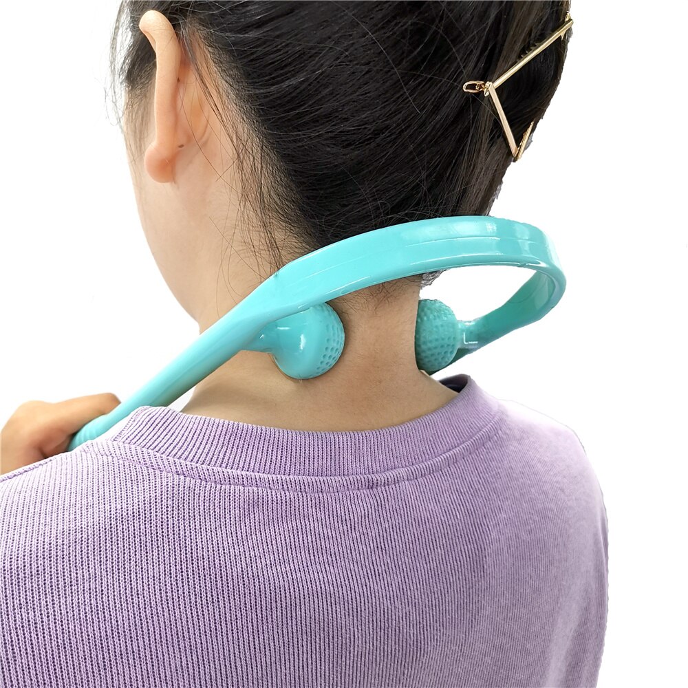Neck Massage Tool Pressure Point Therapy Pressure Relieve Hand Roller Massage Neck Shoulder Dual Trigger Point Self Massager