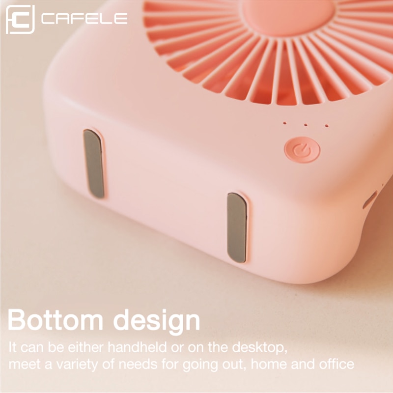 CAFELE Mini Fan Rechargeable USB Fan Portable Handheld Fan 3-Speed Mini USB Handy Small Desktop USB Cooling Fan Cooler