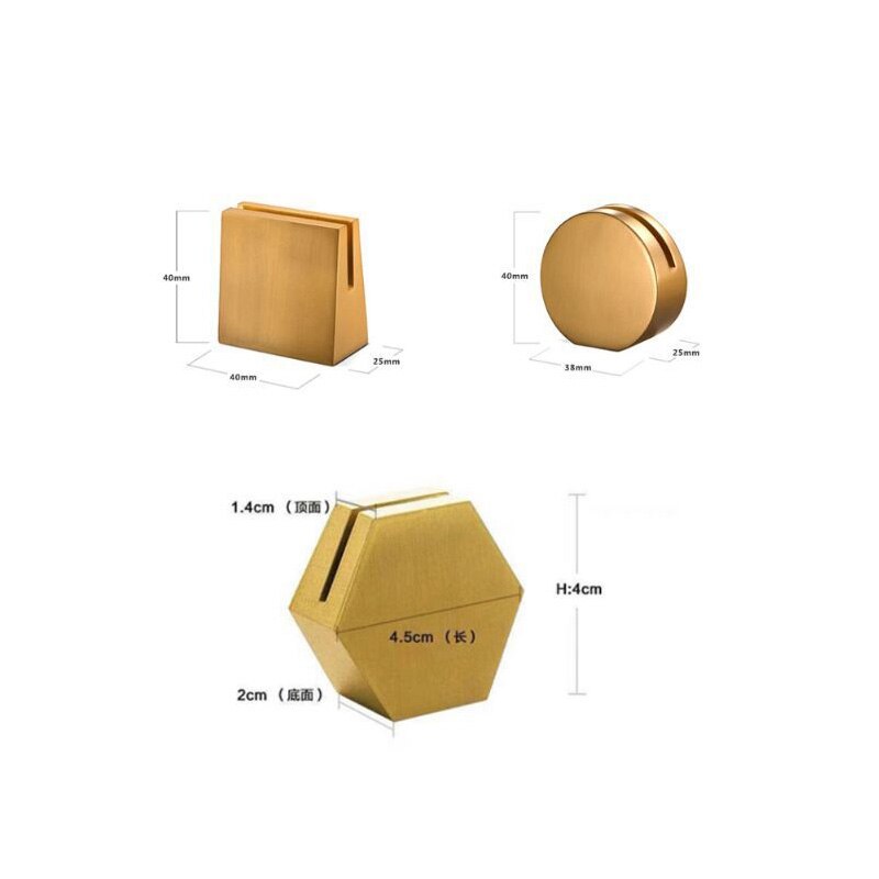 Brass Retro Card Display Stand Picture Photo Clip Business Name Card Base Desk Sign Holder Metal Label Holder Home Decoration