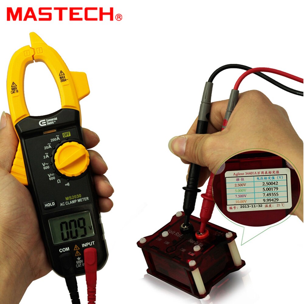 MASTECH MS2030 2A-400A Mini AC Digitale Stroomtang Multimeter AC DC Spanning/AC Stroom/Weerstand/Diode
