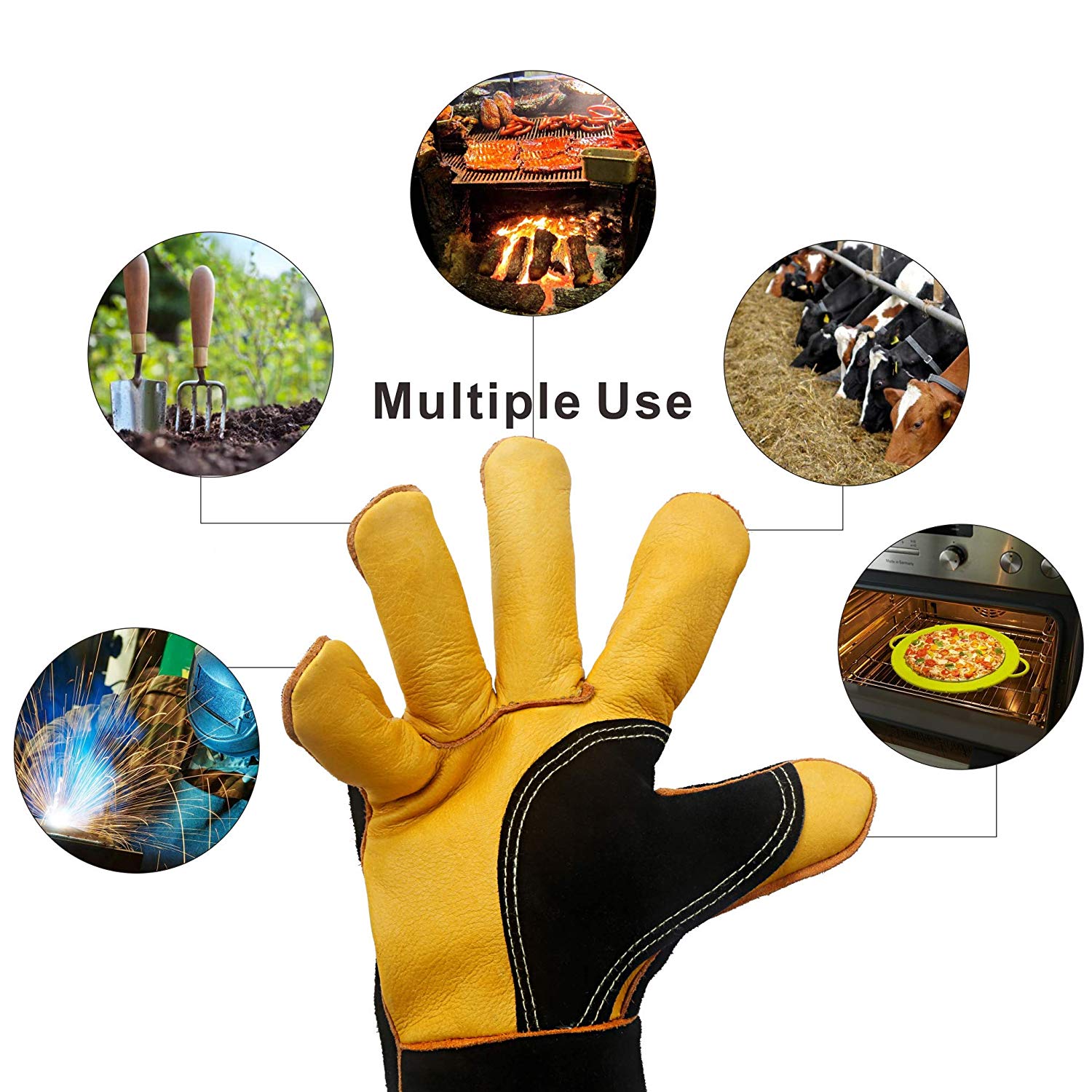HHPROTECT – gants de soudage en cuir forgé BBQLeat – Grandado