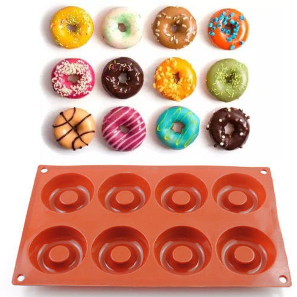 8 Holte Siliconen Cake Donut Pan Donut Bakvorm Cupcake Zeep Savarin Mould: Default Title