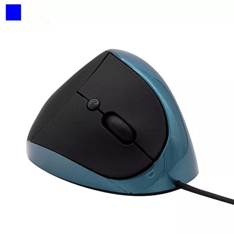 Bkscy ergonomische, vertikale, kabelgebundene, wiederaufladbare optische usb-maus 1600 5d dpi, leise, für büro, gaming und pc/laptop: Blau