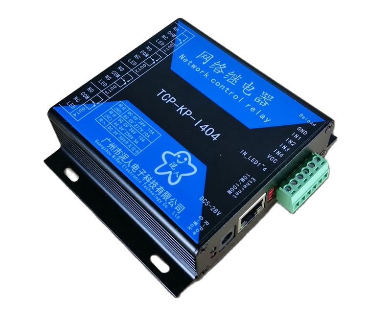 Relé de red Ethernet TCPIP de 4 vías, control remoto, salida IO, 4 entradas, grado industrial