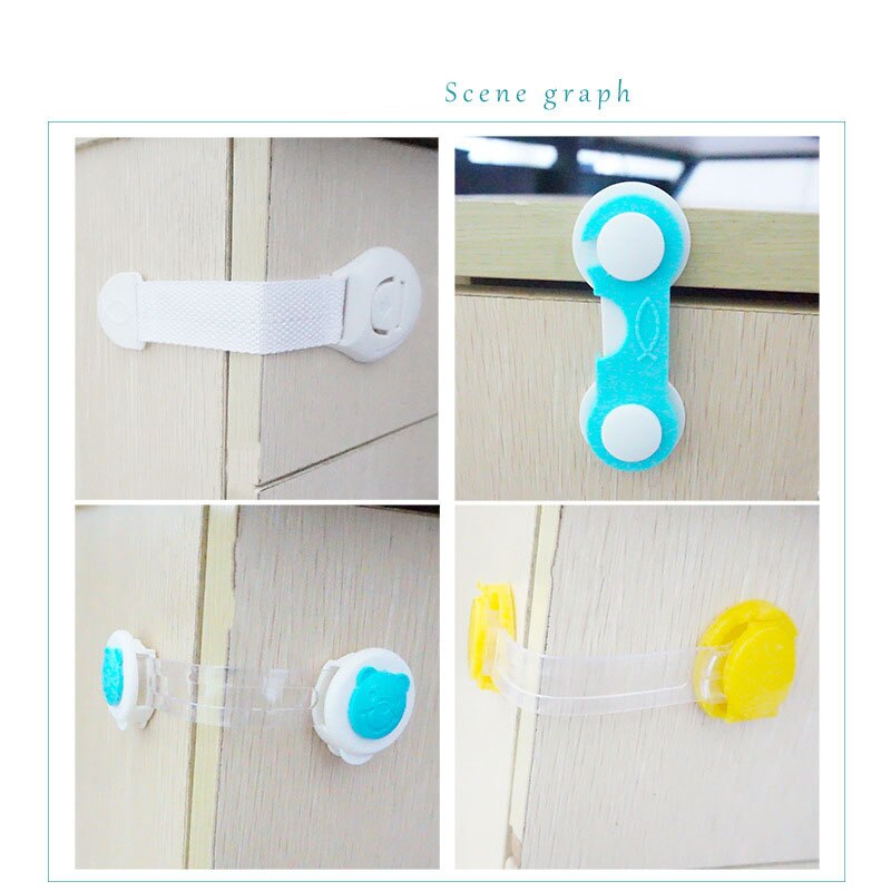 Serrure d'armoire de sécurité pour enfants, 5 pièces, Protection pour bébé, verrouillage de porte d'armoire en plastique