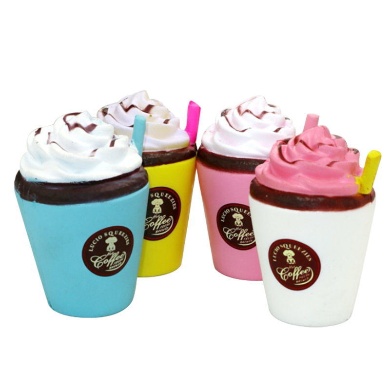 helado de leche Squishies suave perfumado de crecimiento lento juguete para apretar PU pan para chico divertido alivio del estrés 10*6,5 CM