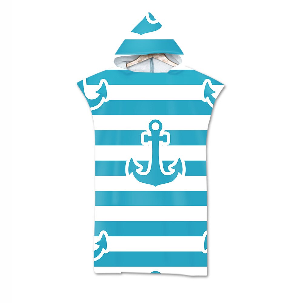 Banho de âncora toalha de praia com capuz microfibra com capuz roupão toalha poncho natação praia surf mulher roupão beachwear: 2