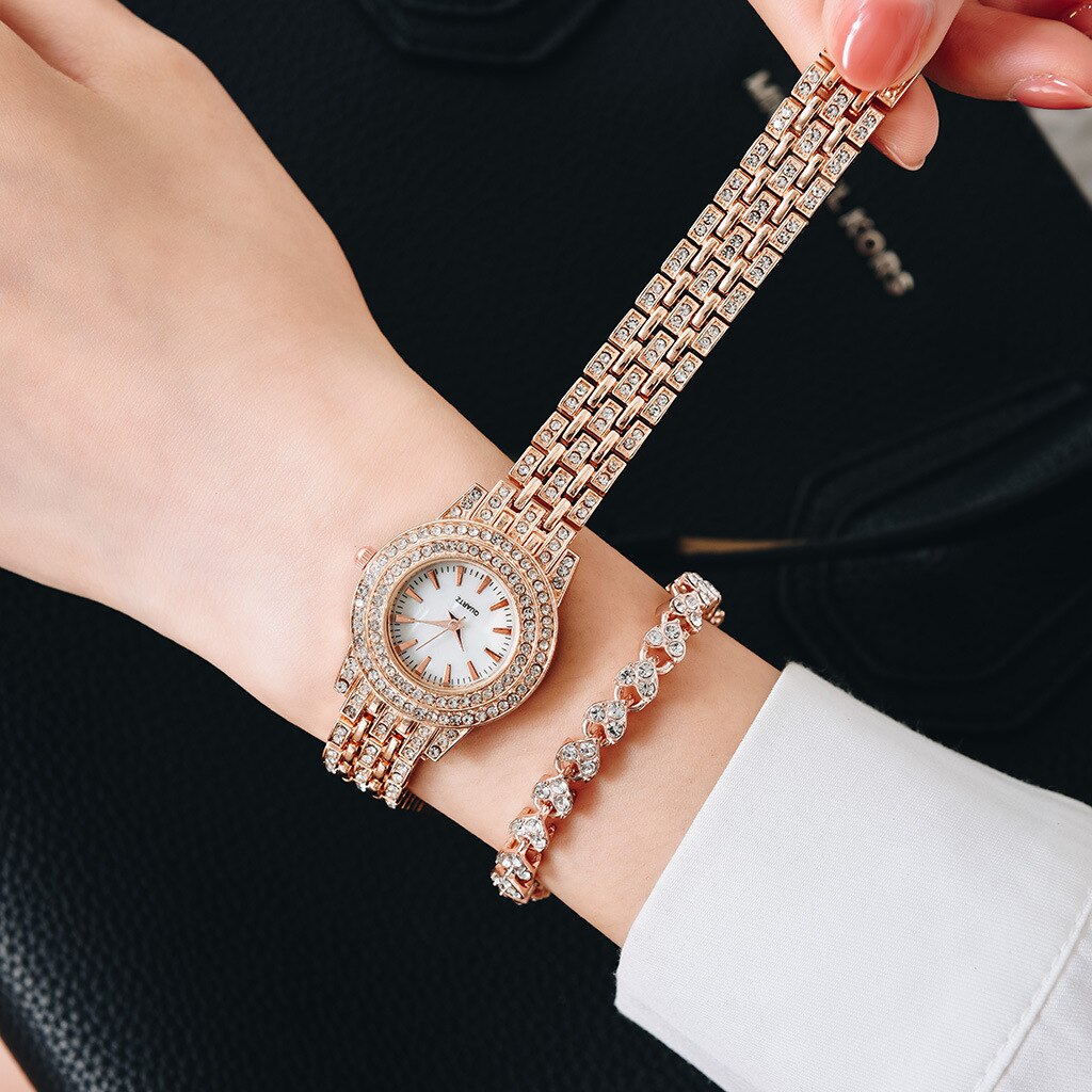 Relojes Para Mujer Reloj Mujer Marcas Famosas De Lujo Relojes De Cuarzo Para Mujer Mujer Conjunto De Reloj De pulsera y Corea del Sur para mujer, Simple y combinación De ambiente,