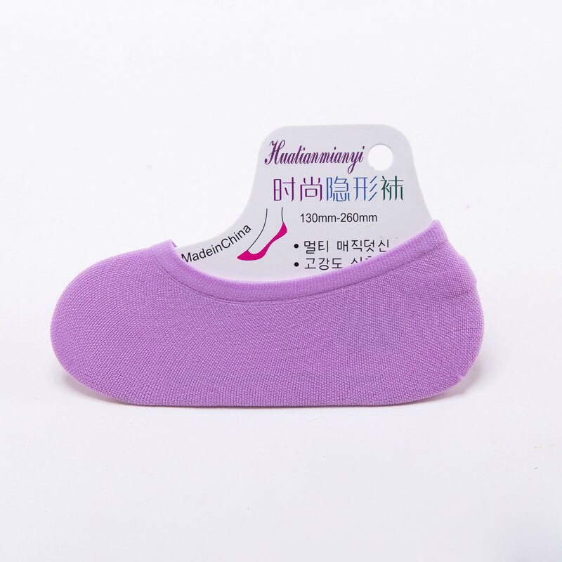 5 paar/partij dames onzichtbare sokken antislip loafer boot voering enkelsokken comfortabele sokken dames accessoires diverse kleuren: Paars