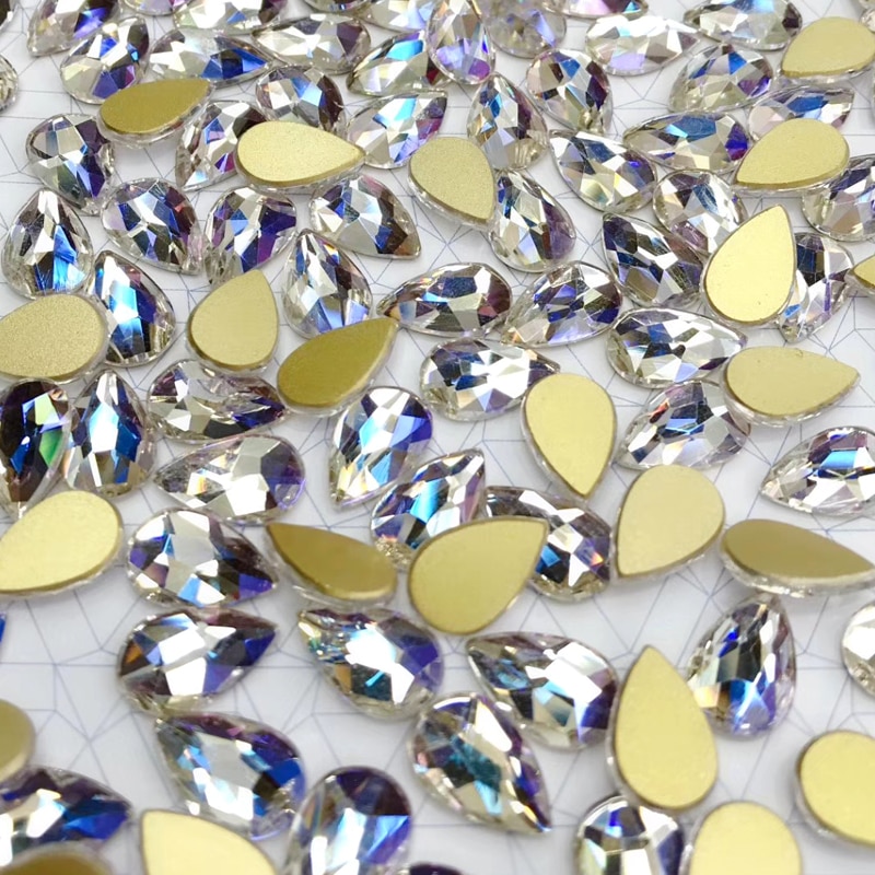 20Pcs Glas Crystal Rhinestones 3D Big Water Stenen Nail Art Decoratie Strass Polijsten Charm Accessoires Sieraden