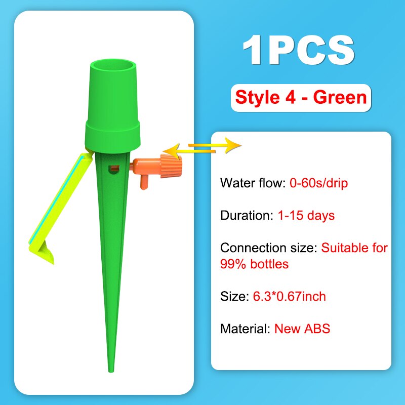 Gulvstøvle 1 stk drypvanding automatisk vanding dyser til plastflasker vand enhed konstant tryk justerbar haveplante: Stil 4 grøn