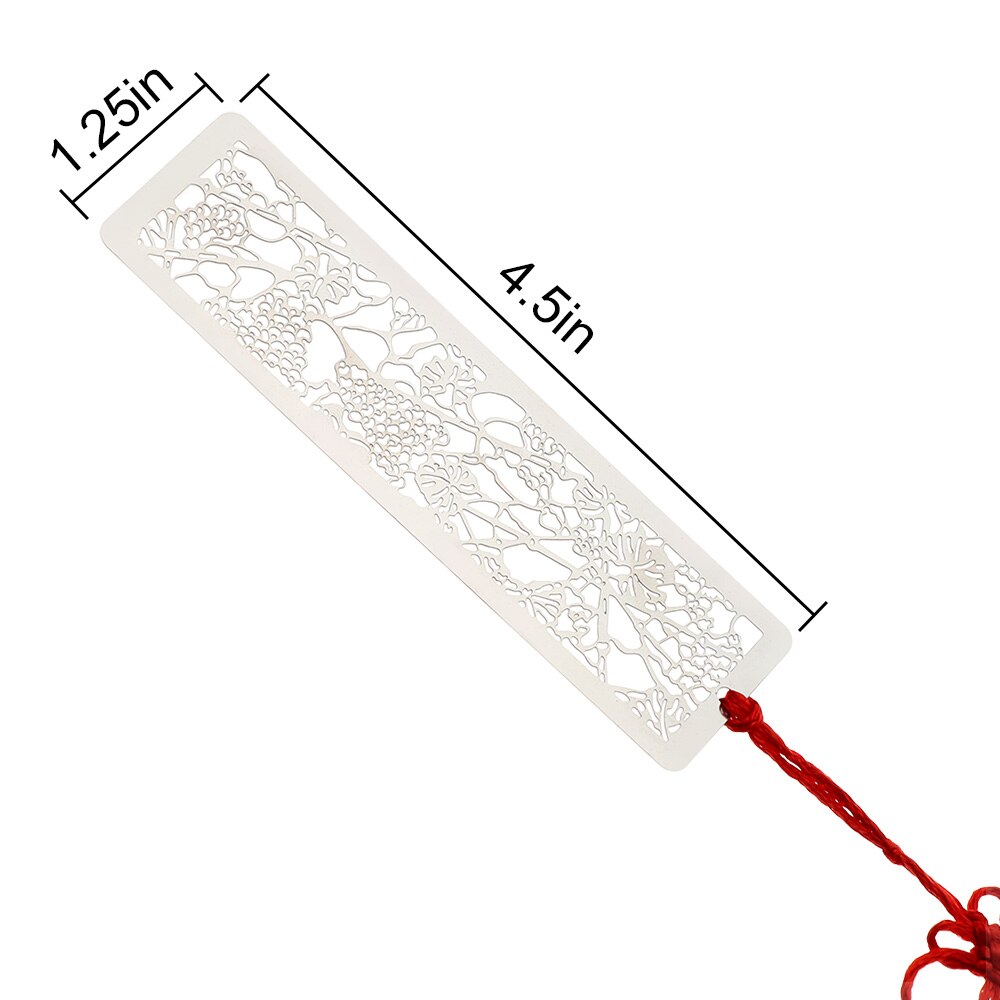 Metal Hollow Bookmarks Chinese Style Red Knot Book Clip Stainless Steel Pagination Mark Calligraphy Painting Kids