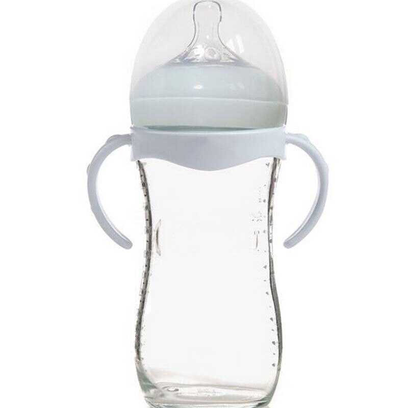 Silikon nappflaska handtag för naturlig bred mun pp glas nappflaskor mjölkflaska barnmatning