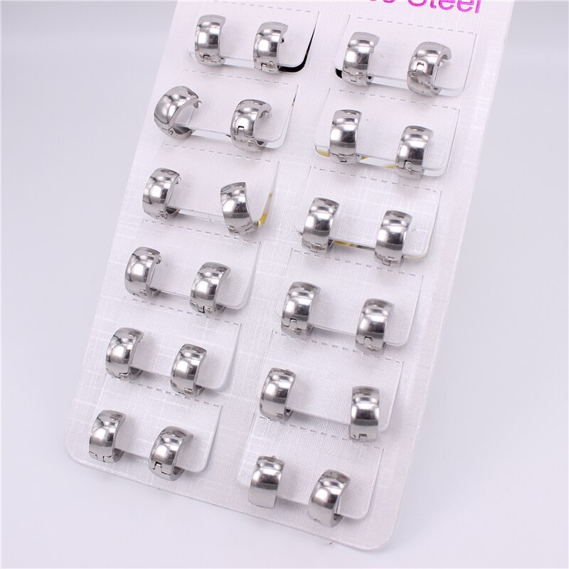 Rvs Populaire Sieraden Diameter 10Mm Oorringen Familie Geluk Sieraden Meisjes Dragen 12Pcs/Card K007: 10X4mm