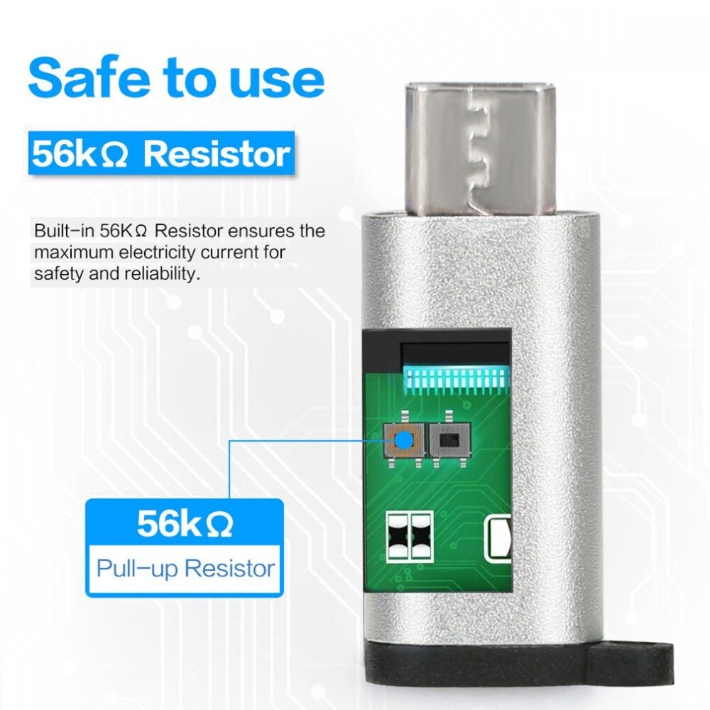 Mini Aluminium USB-C naar Micro USB Adapter met Sleutelhanger Draagbare Anti-verloren USB Type-C naar Micro USB convert Connector