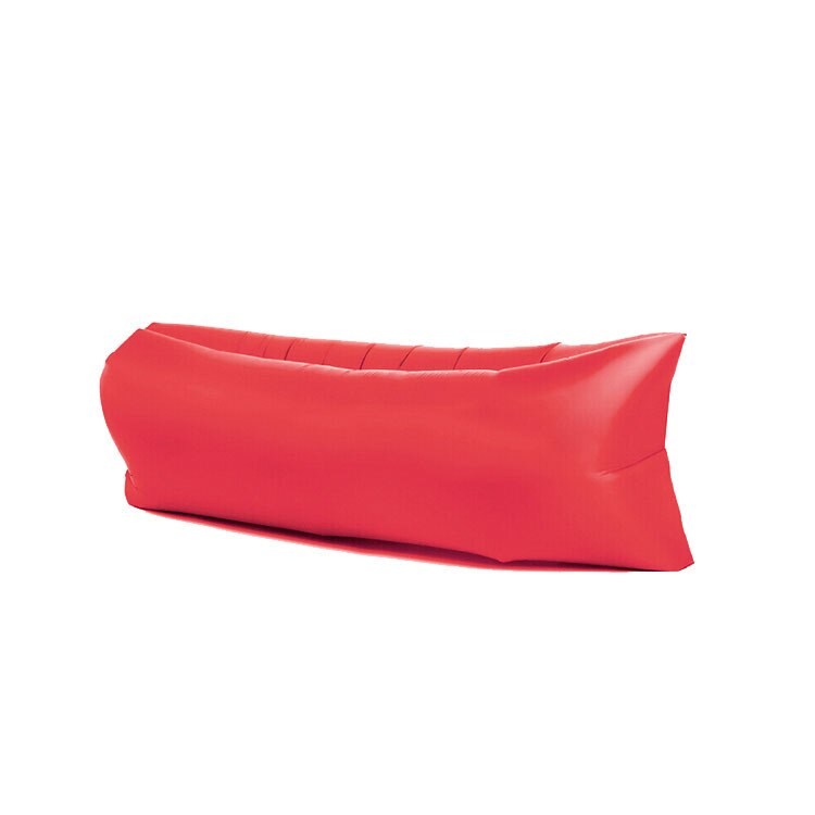 Camping oppustelig taske sofa sofa sammenfoldelig strand sovende vandtæt luft seng liggestol sæk udendørs rejsemåtte madras tæppe: Rød