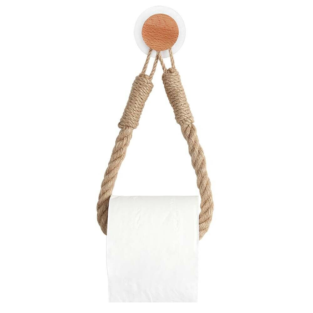 Rétro Chanvre Corde tissé à La Main Serviette Lanière Porte-Papier Hygiénique Cuisine Salle De Bain Mural porte-serviettes en papier porte-rouleau de papier: A 1SET