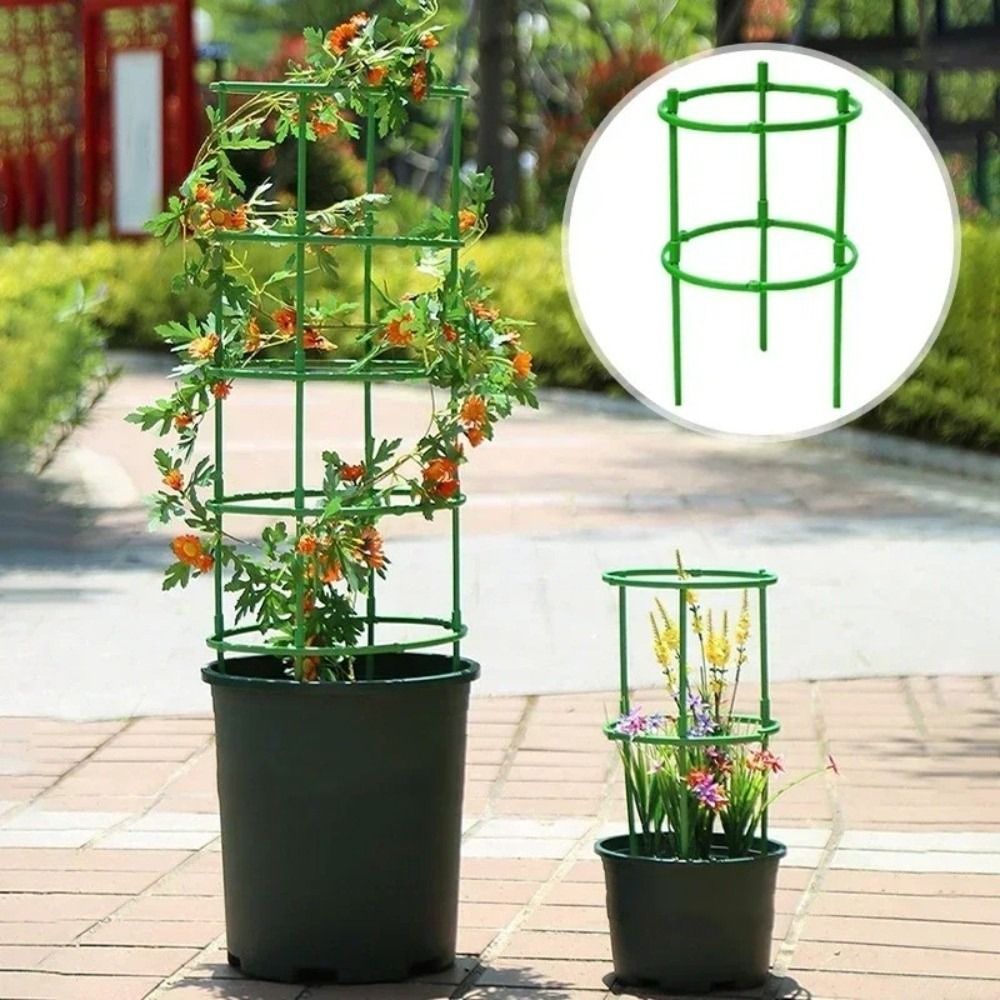 10Layers Plant Support Pile Stackable Reusable Climbing Vines Stake Keep Plants Upright Plastic Tomato Cages Trellis