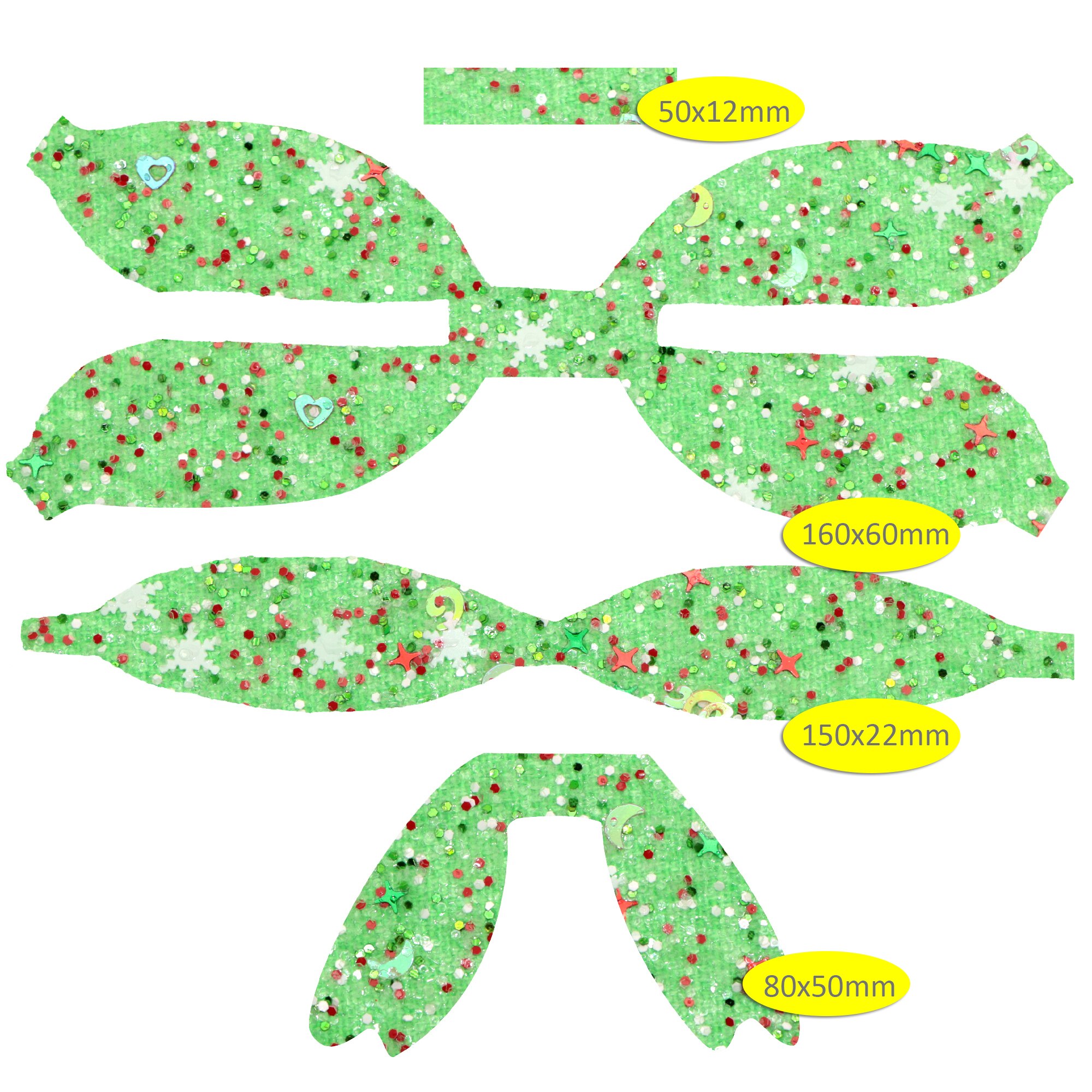 Glitter Faux Synthetic Leather Bow-knot Kit DIY Hair Bow Making For Bow-knot Handmade Material Without Clips,1Yc21159