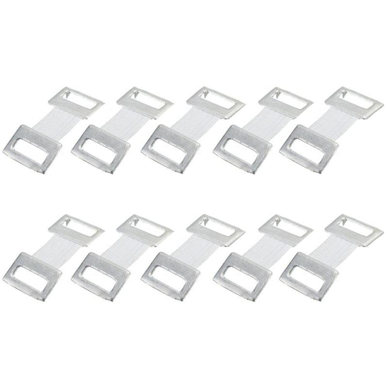 10 Stks/partij Home Bandage Vaststelling Elastische Band Met Aluminium Wrap Gebied Wond Stretch Gespen Metalen Bandage Clips: white