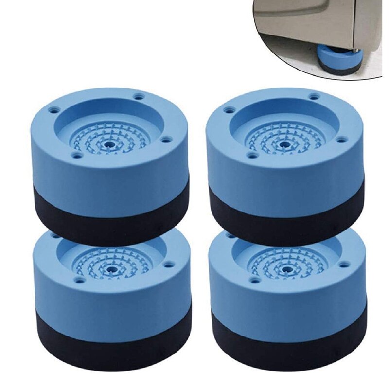 4 stuks anti-vibratie pads voor wasmachine en droger, stelvoetjes voor koelkast, voetjes voor wasmachine en droger, blauw