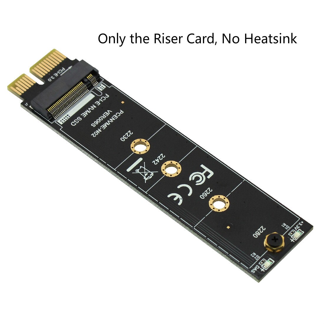 PCI-E PCI Express 3.0 X1 to M.2 M KEY Interface for NVMe SSD M.2 Riser Card Adapter Heatsink SSD 2230 2242 2260 2280 Full Speed: Blue
