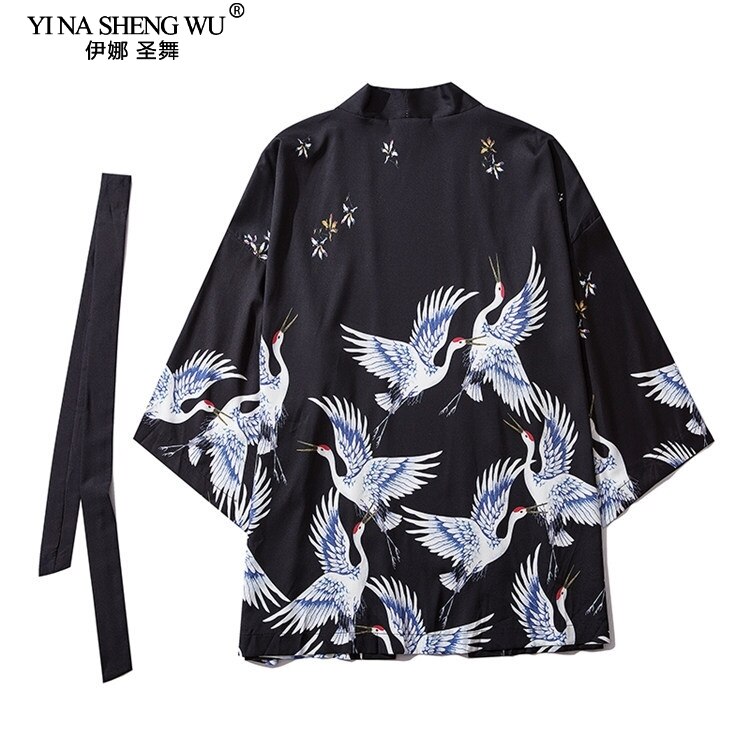 Stile Giapponese Samurai Kimono Streetwear Uomo Donna Cardigan Giappone Harajuku Anime Robe Abiti Estivi