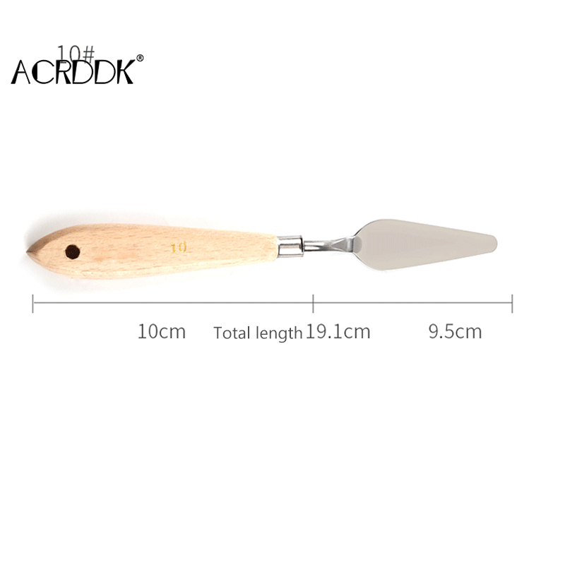 Palette Knife Painting Stainless Steel Spatula Palette Knife Oil Paint Metal Knives Wood Handle DF: 10