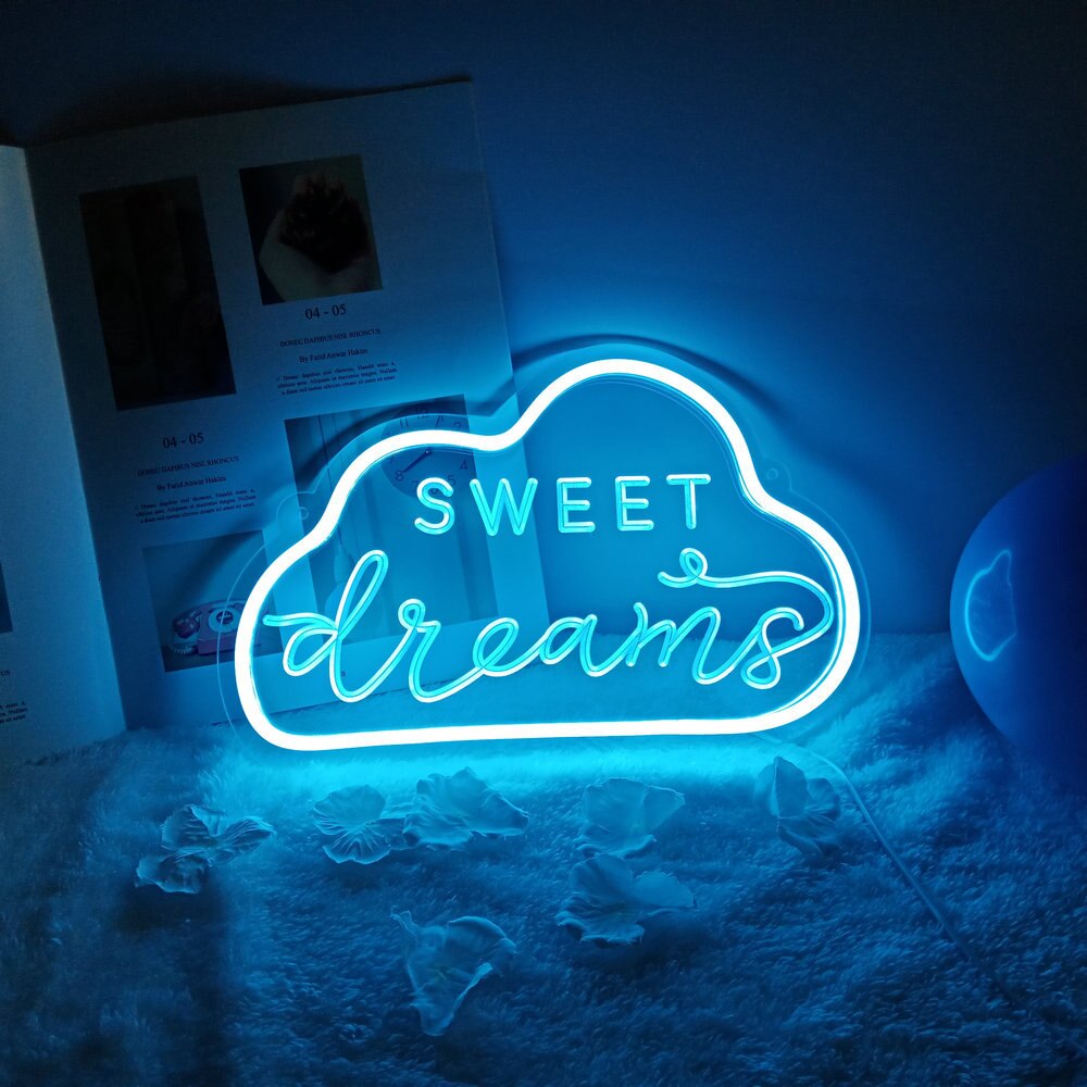 Lampe néon colorée LED, éclairage décoratif d'intérieur, USB alpaga, dauphin, étoile, nuage arc-en-ciel, fond Led, veilleuse: Dolphin