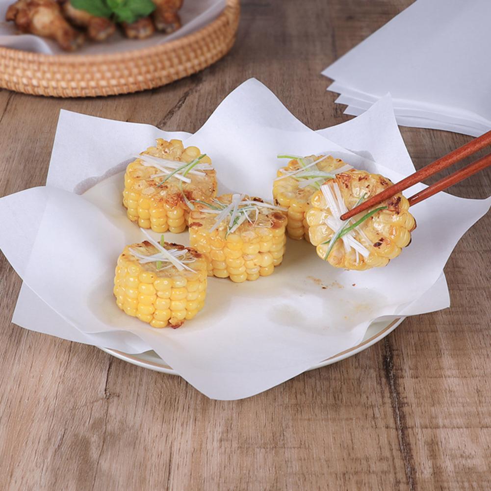50 Stks/zak Olie Absorberend Papier Multi-Gebruik Wegwerp Gezonde Draagbare Koekenpan Pad Papier Voor Keuken Benodigdheden Tempura Vloeipapier