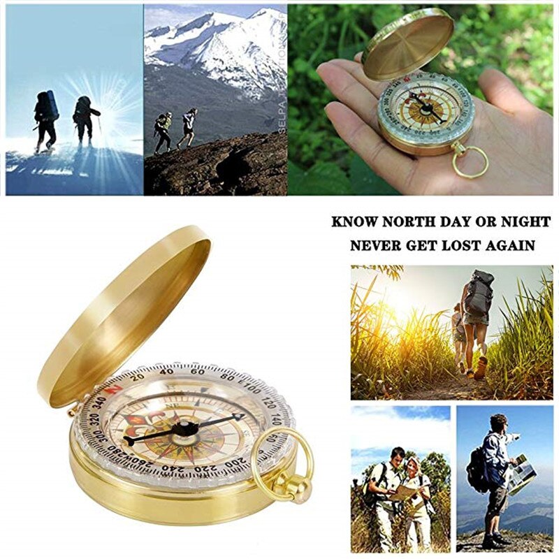 Camping Kompas Sleutelhanger Lichtgevende Wayfinder Outdoor Survival Gear Barometer Handvat Gps Compas Voor Toerisme Apparatuur Wandelen Gereedschap