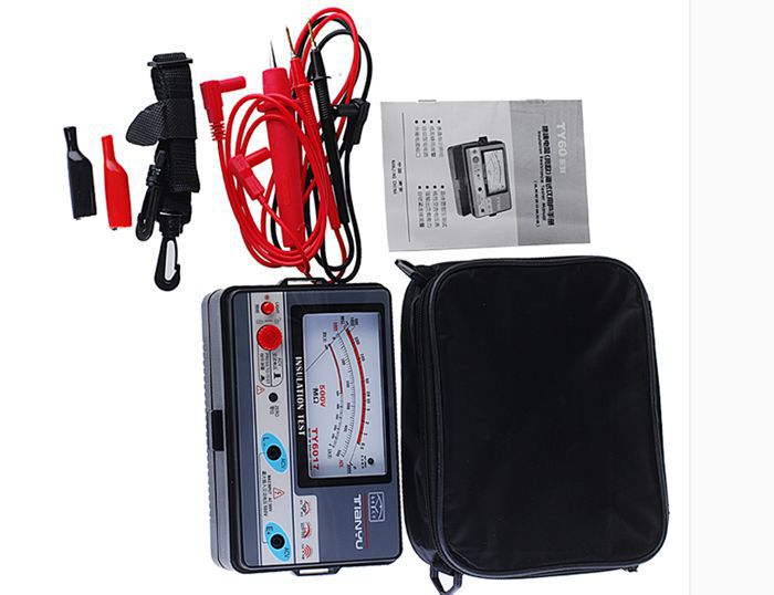 Medidor de resistencia de aislamiento TY6017 500V, probador de aislamiento analógico, 0,5-1000M.