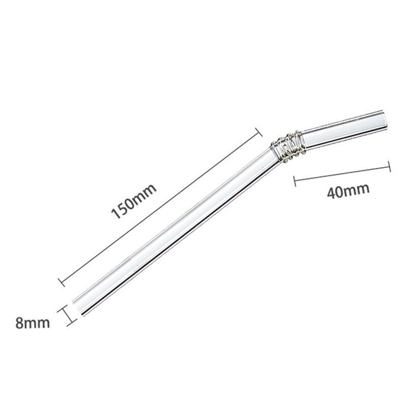 Paja de beber de vidrio paja de colores vaso pajillas de alto borosilicato resistente al calor rectas curvadas