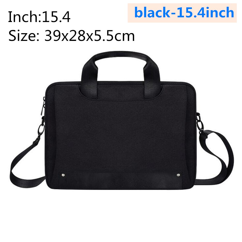 Waterproof Laptop bag 13.3 14.1 15 15.6 Inch Laptop Shoulder Bag Protective Case: black-15.4inch