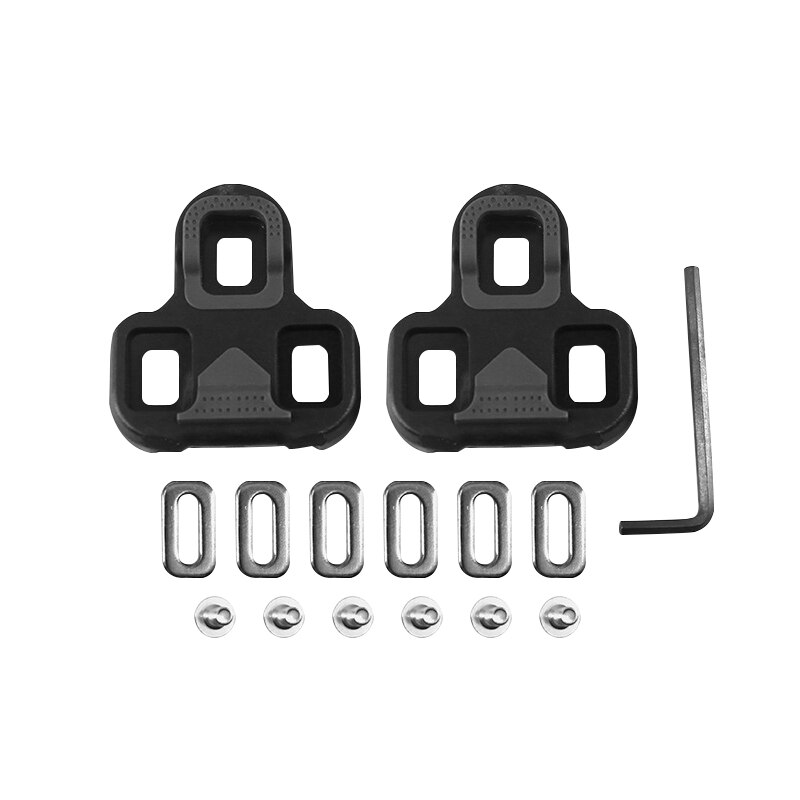 Bicycle Pedal Cleats Road Bike Self-Locking Plate Look Keo Ultralight Cycling Pedal Shoes Cleat Floating Bike Accessories: Black gray