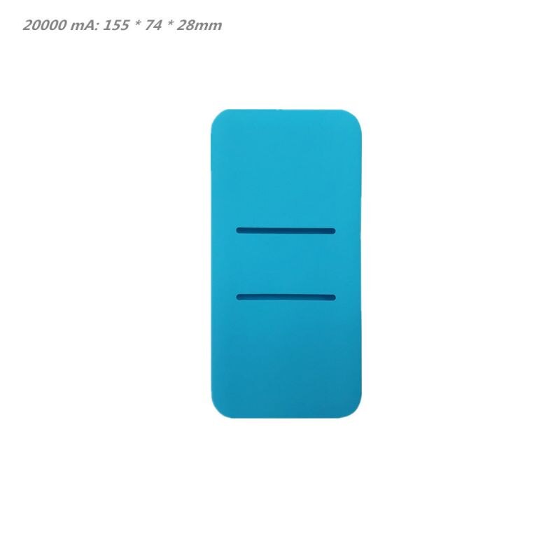 Capa de silicone protetora de energia, carregador acessório para xiaomi mi 2 10000/20000mah duplo usb de energia, capa de silicone protetora: blue 2