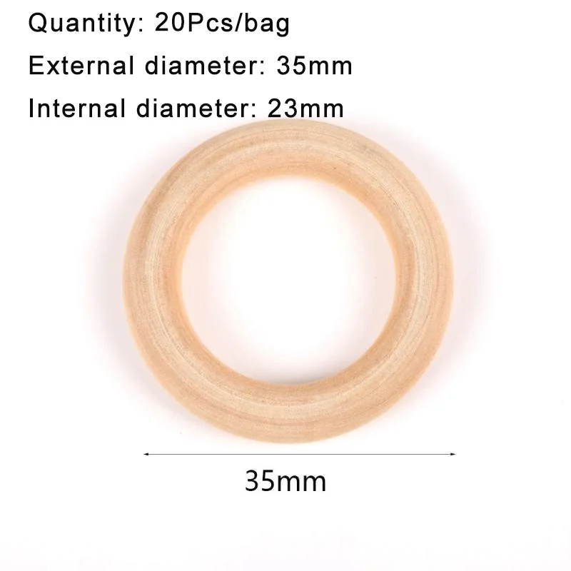 15-100mm feine naturholzringe, hölzerner beißRing für babys, kreis, diy-schmuckherstellung aus holz, ringspielzeug, anhänger, bastelaccessoires: 30mm 25 stück