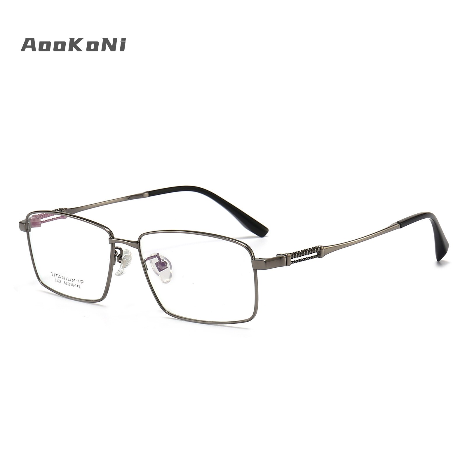 AooKoNi Pure Titanium Myopia Glasses Full Frame Glasse Leisure Male Business Do Prescription optical Square Eyewear AK8125