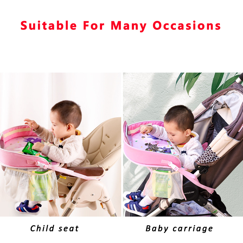 Vandtæt babybord bilsæde bakke mutifunktionelt legetøj til børn madopbevaring sæde klapvogn holder bærbart bilsæde bord skrivebord