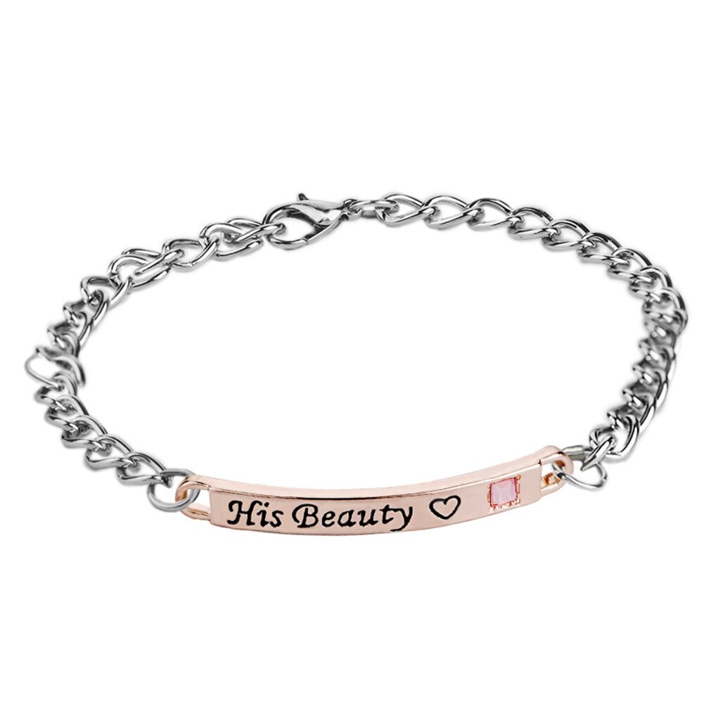 Bracelet couronne en acier inoxydable, 2 pièces/ensemble, en Silicone, pour Couple, unisexe, pour amoureux: BL3225RGD2