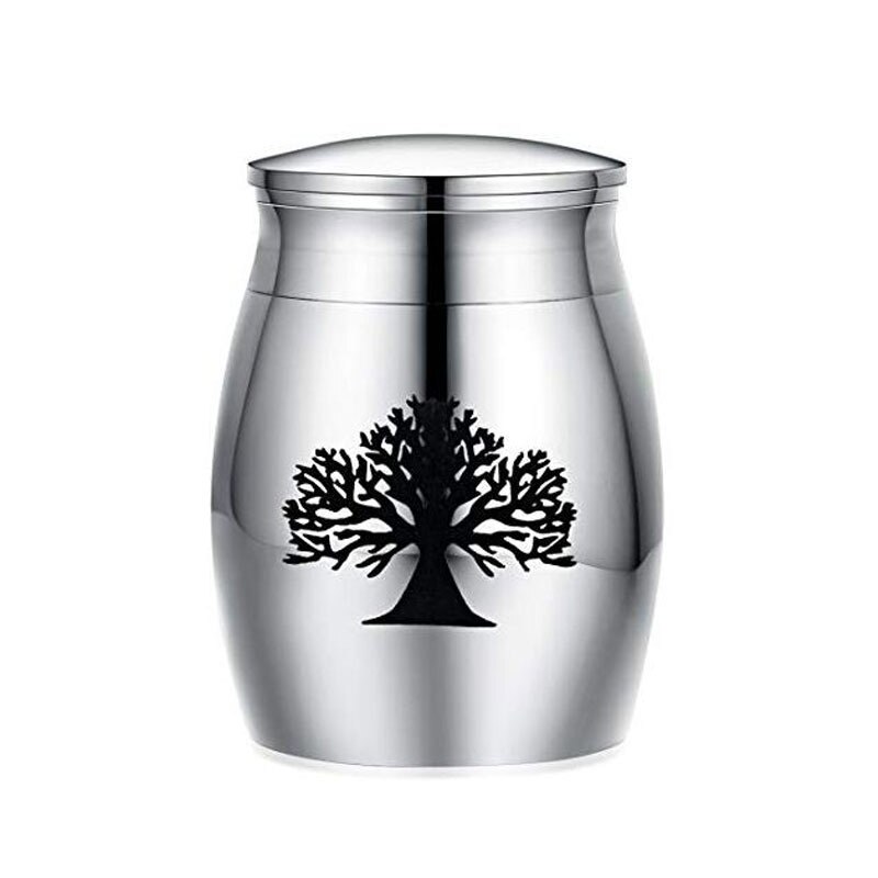 Árbol de la vida de Metal de 40x30mm, urnas para cenizas, recuerdo conmemorativo, suministros de urna funeraria Mini, siempre en mi cremación del corazón: 02
