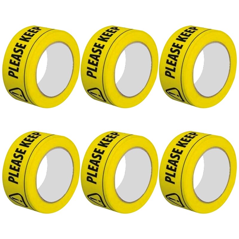 6 Pack Safety Tape 2M Metre Apart Social Safe Distancing Floor Tape