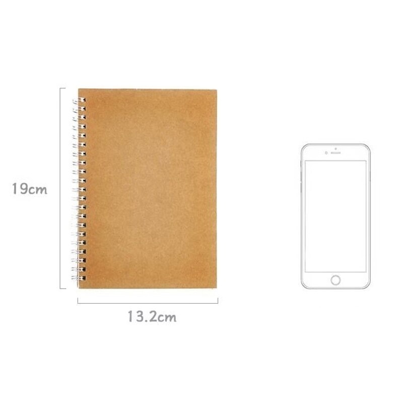 Cuadernos para Agendas, agenda semanal, organizador espiral Libretas A5, libros de notas, agenda mensual de papel Kraft, Filofa