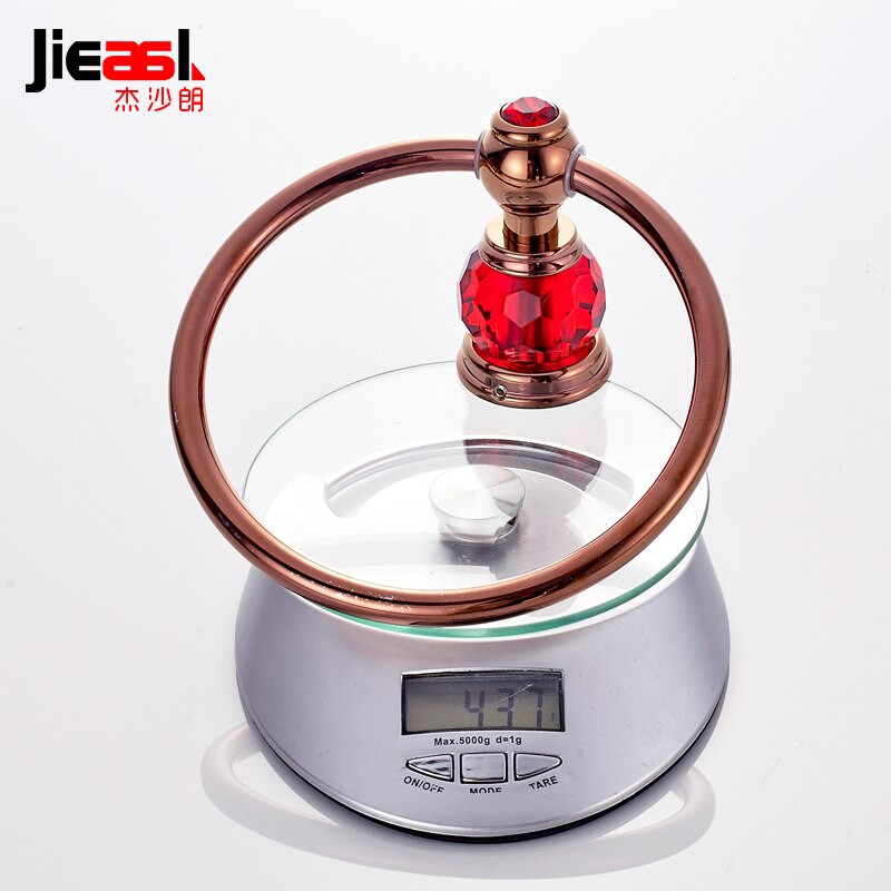 Jieshalang okrągły kryształ okrągły wieszak na ręcznik mosiądz różbyć winnym złoto uchwyt kryształ okrągły wieszak na ręcznik akcesoria łazienkowe robić hotelu ścienny wieszak na ręczniki