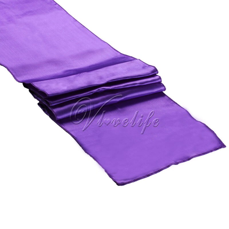 Purple Satin Table Runner 12" x 108" Wedding Party Home Hotel Table Decor Suppies 30x275cm