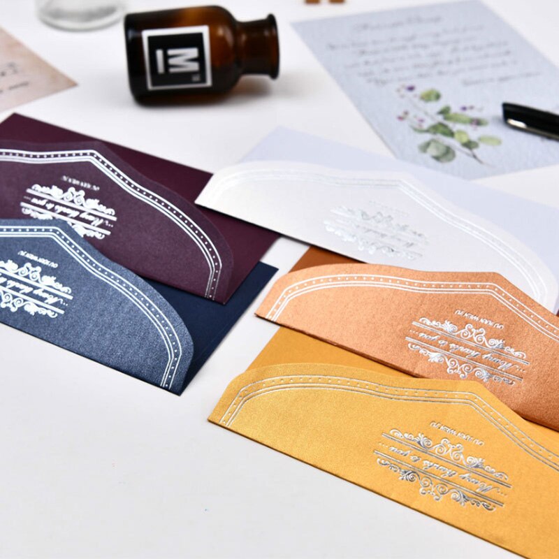 20packs/lot Lovely European Stamping Printing Kraft Paper Envelopes Decorative Envelope Small Paper Envelope