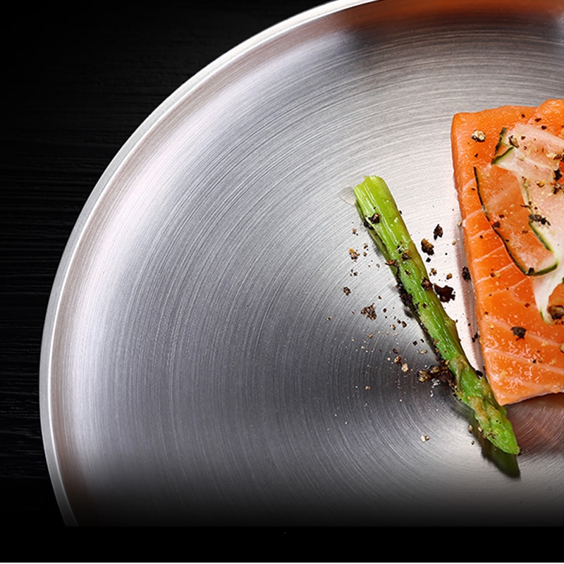 304 Stainless Steel Round Plates Dish Set for Food Plate for Kids,Camping, Lunch and Dinner