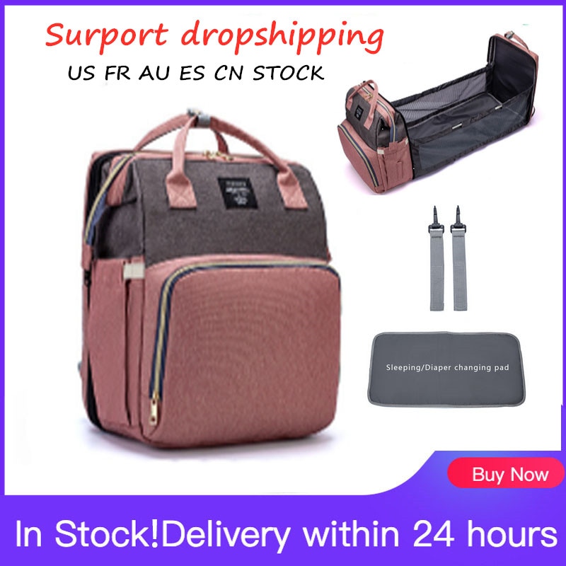 Mode Luiertassen Rugzak Multifunctionele Opvouwbare Baby Bed Wieg Tas Grote Capaciteit Wandelwagen Zak Isolatie Verpleging Druppels