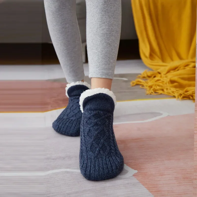 Winter Snow Socks Men Thicken Warm Home Bedroom Socks Slippers Man Non-Slip Foot Warmer Carpet knitted Socks Calcetines Hombre