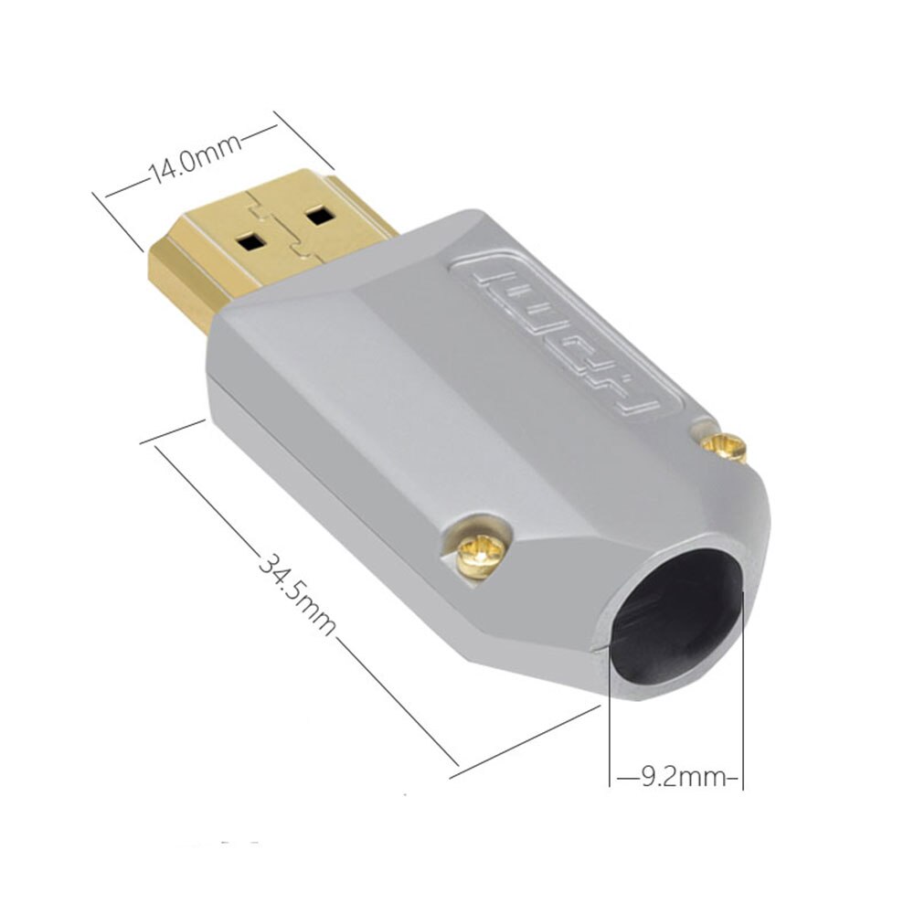 Conector de soldadura HDMI 2,0, adaptador de líneas HD, compatible con 4K, 2K, HDMI 2,0/1,4/1,3: HQ007 White